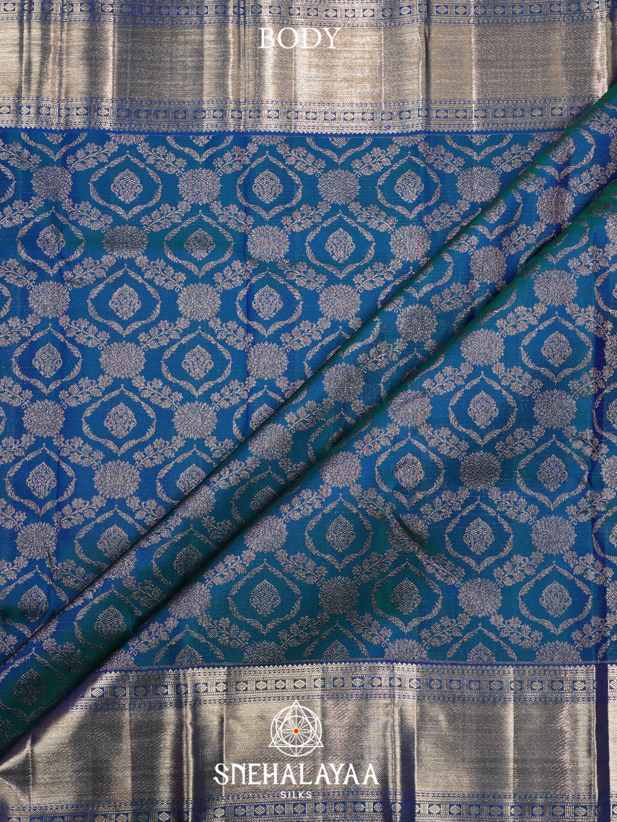 Peacock Blue Kanjivaram Silk Saree