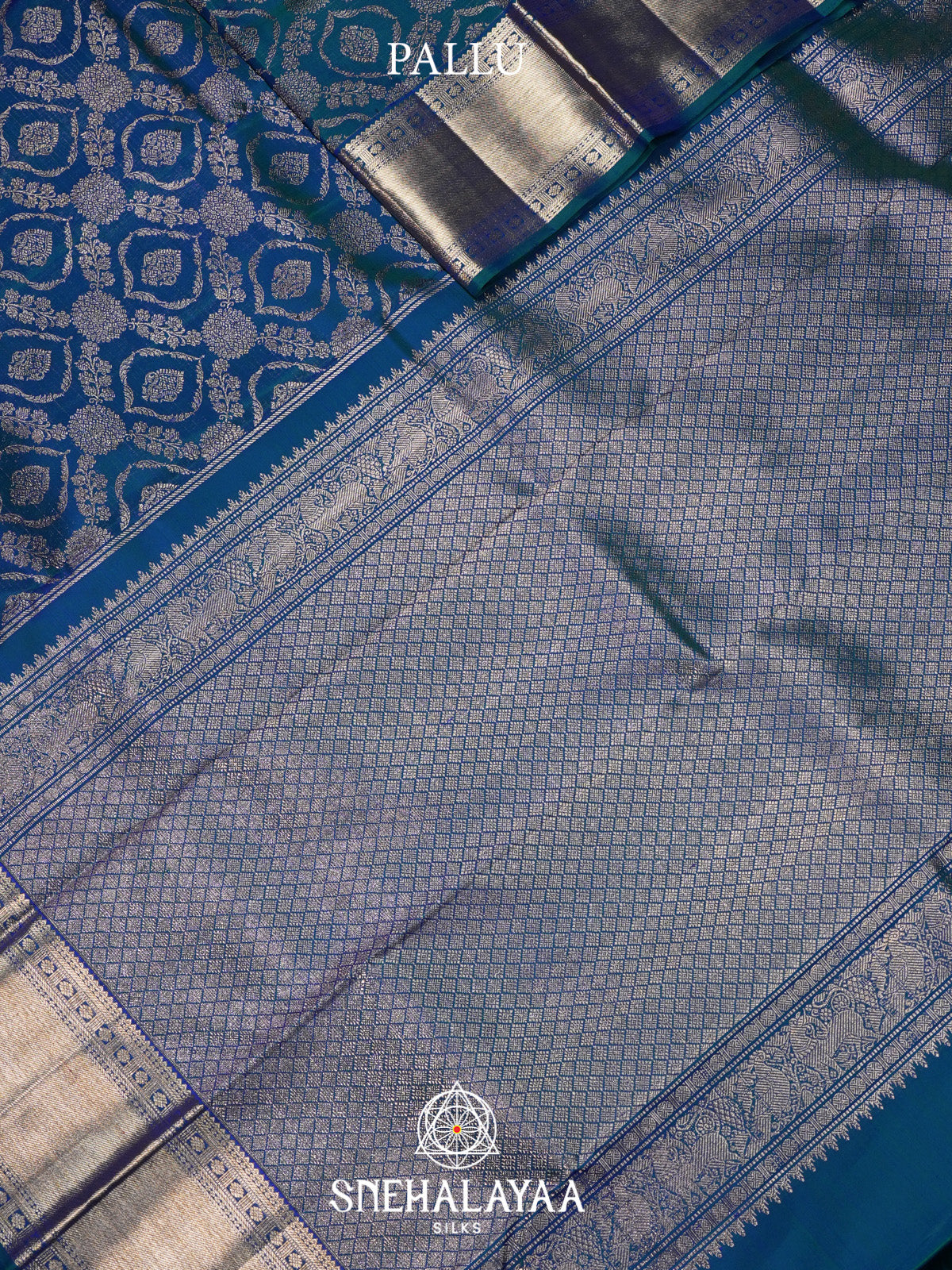 Peacock Blue Kanjivaram Silk Saree