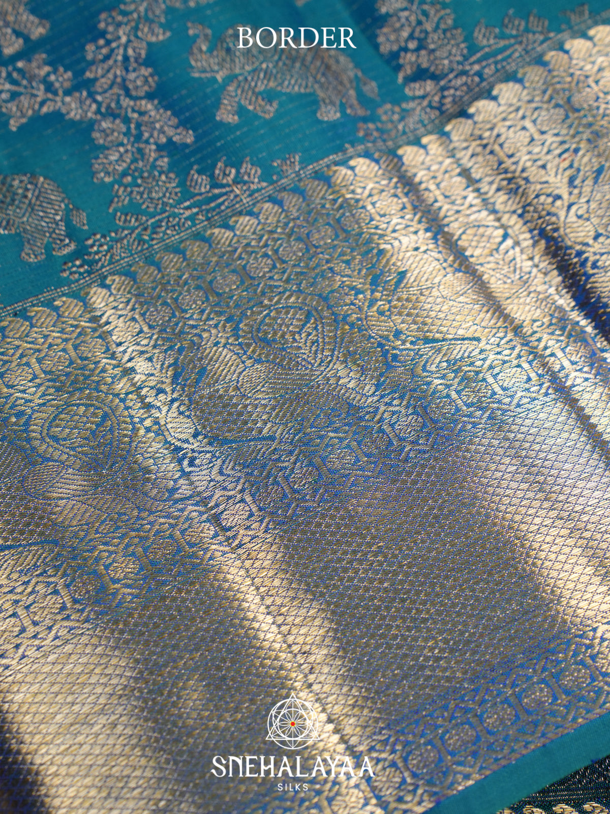 Peacock Blue Kanjivaram Silk Saree