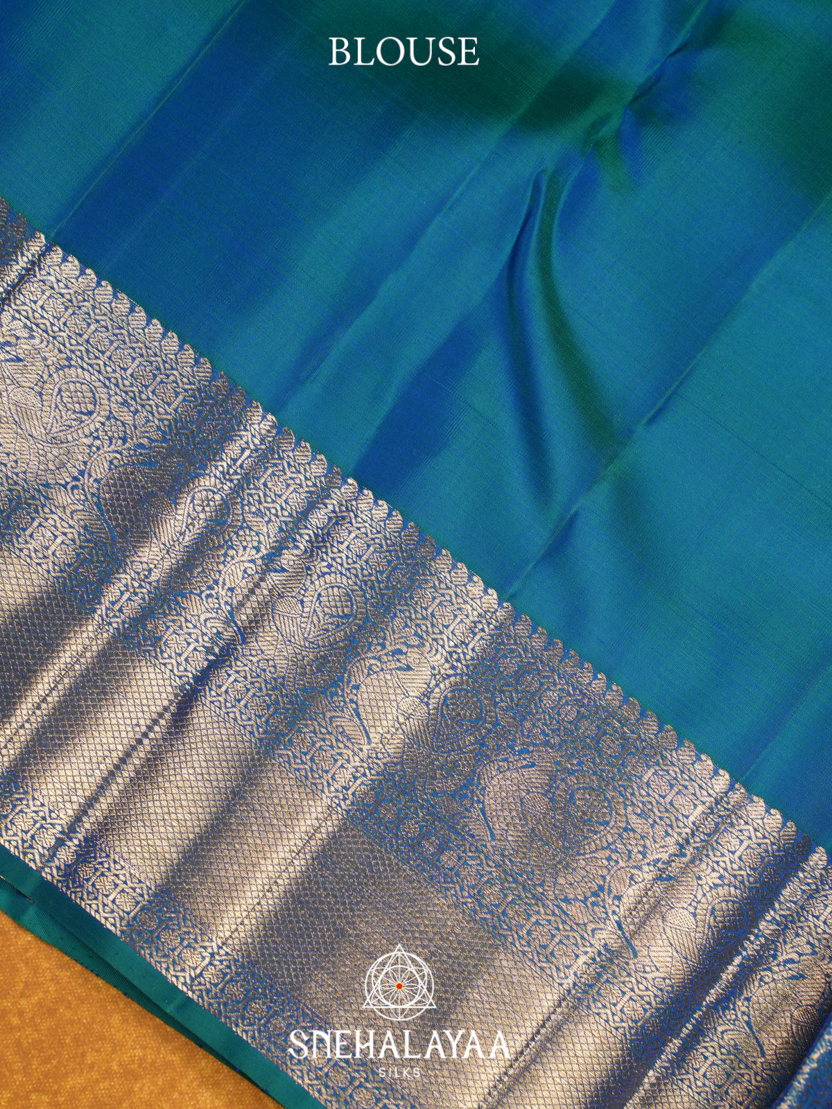 Peacock Blue Kanjivaram Silk Saree