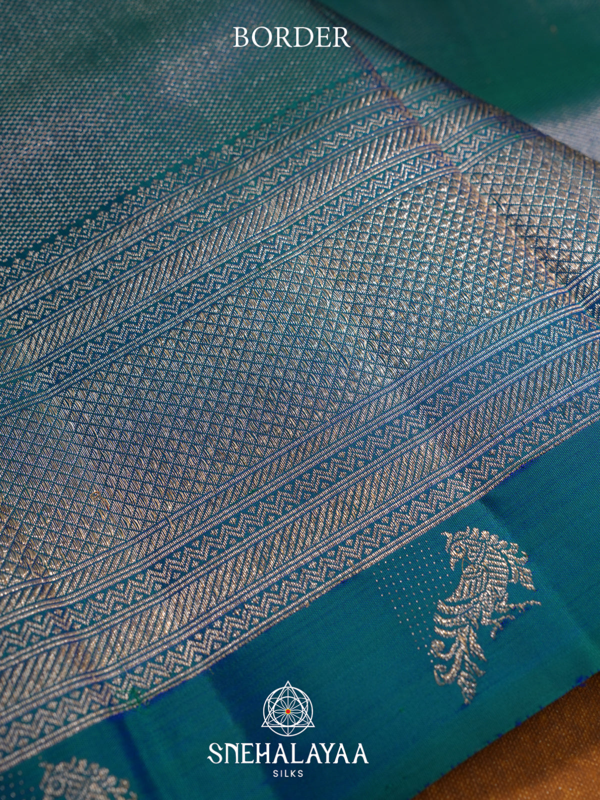 Peacock Blue Kanjivaram Silk Saree