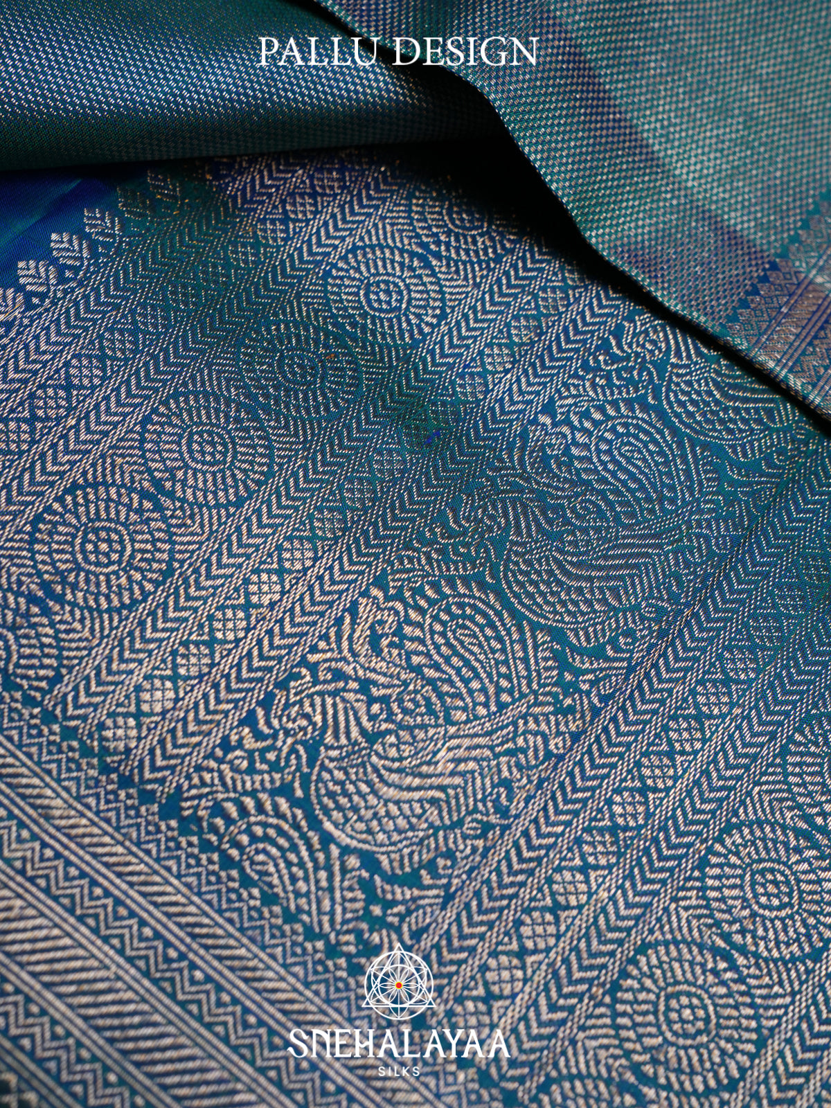 Peacock Blue Kanjivaram Silk Saree