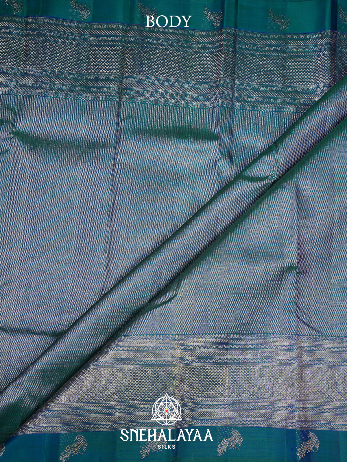 Peacock Blue Kanjivaram Silk Saree