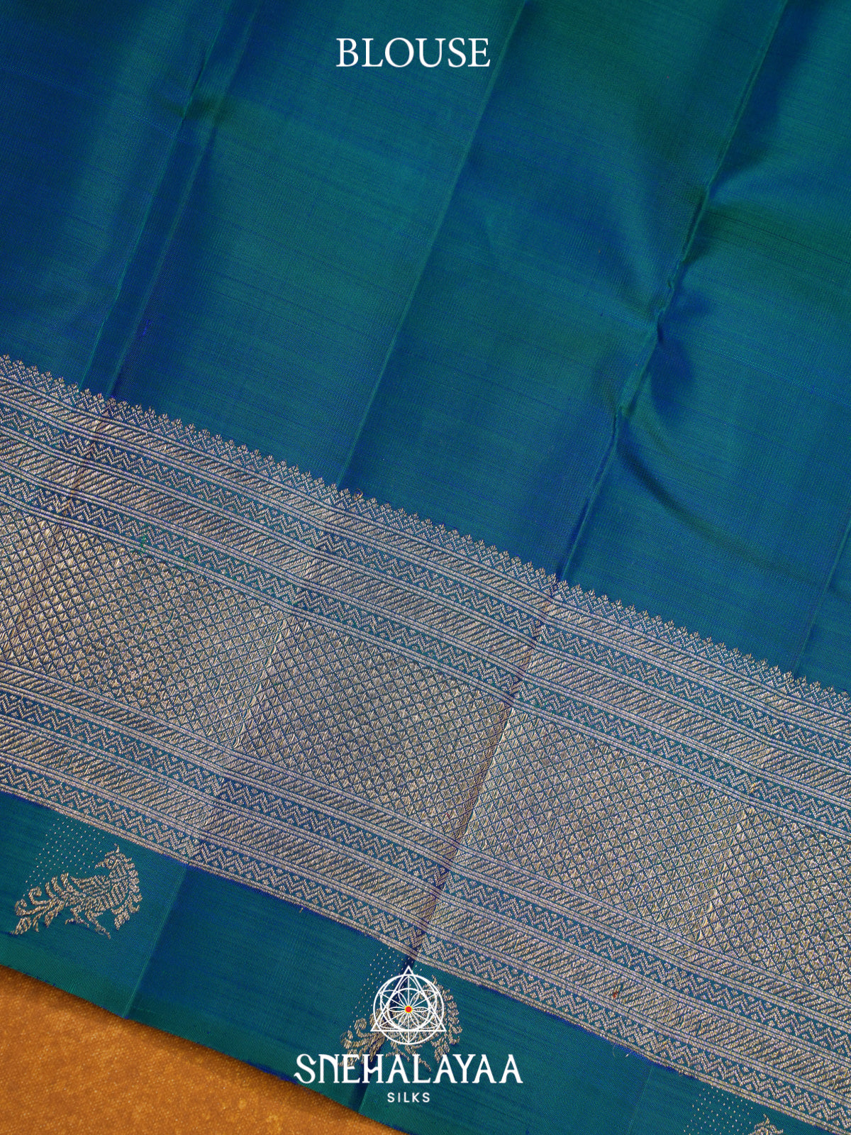 Peacock Blue Kanjivaram Silk Saree