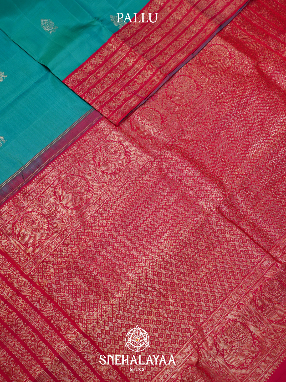 Teal Green Kanjivaram Silk Saree