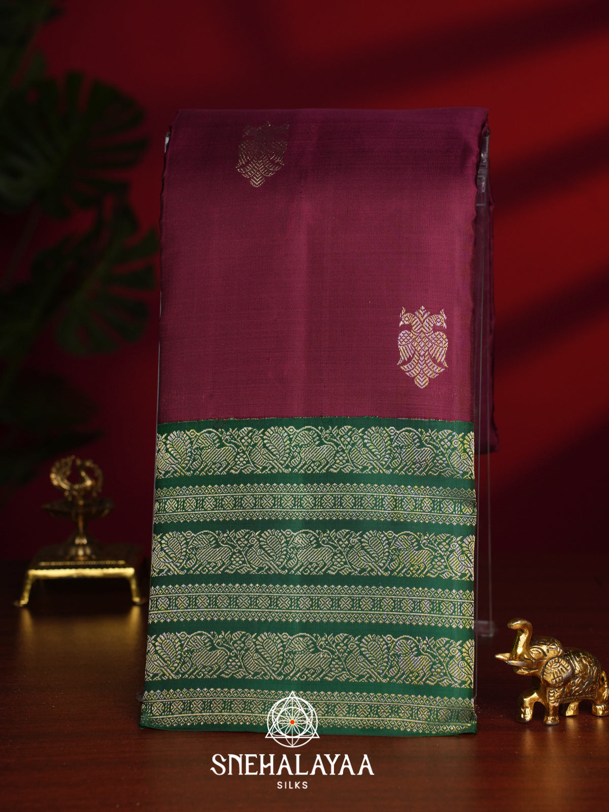 Maroon Kanjivaram Silk Saree