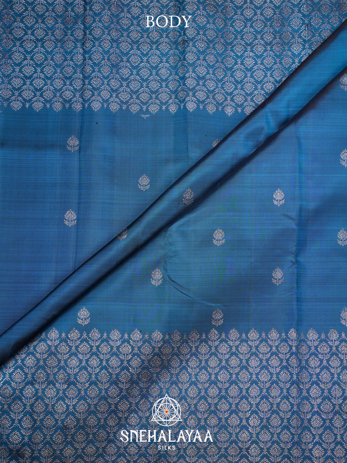 Peacock Blue Kanjivaram Silk Saree