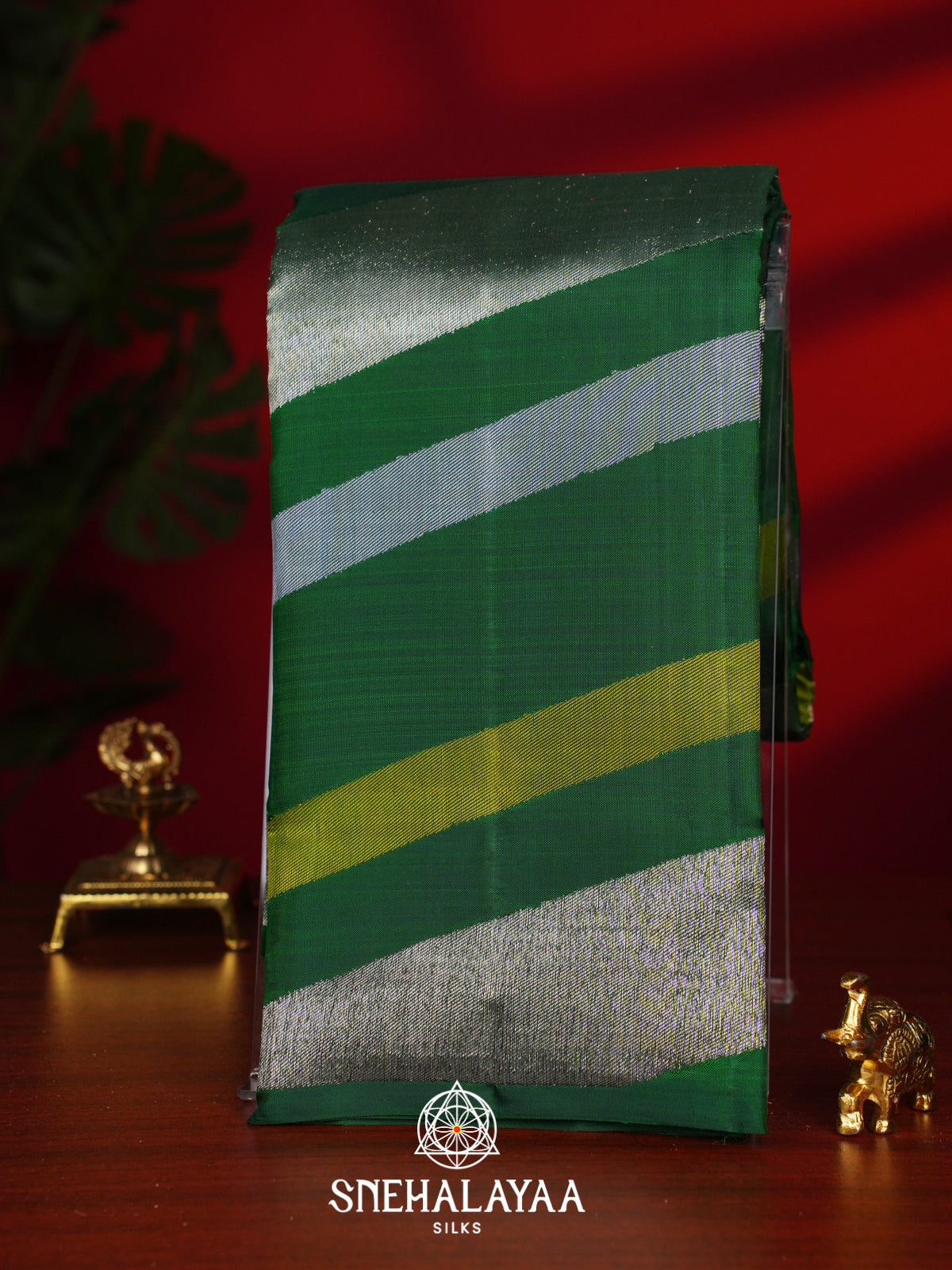 Forest Green Kanjivaram Silk Saree