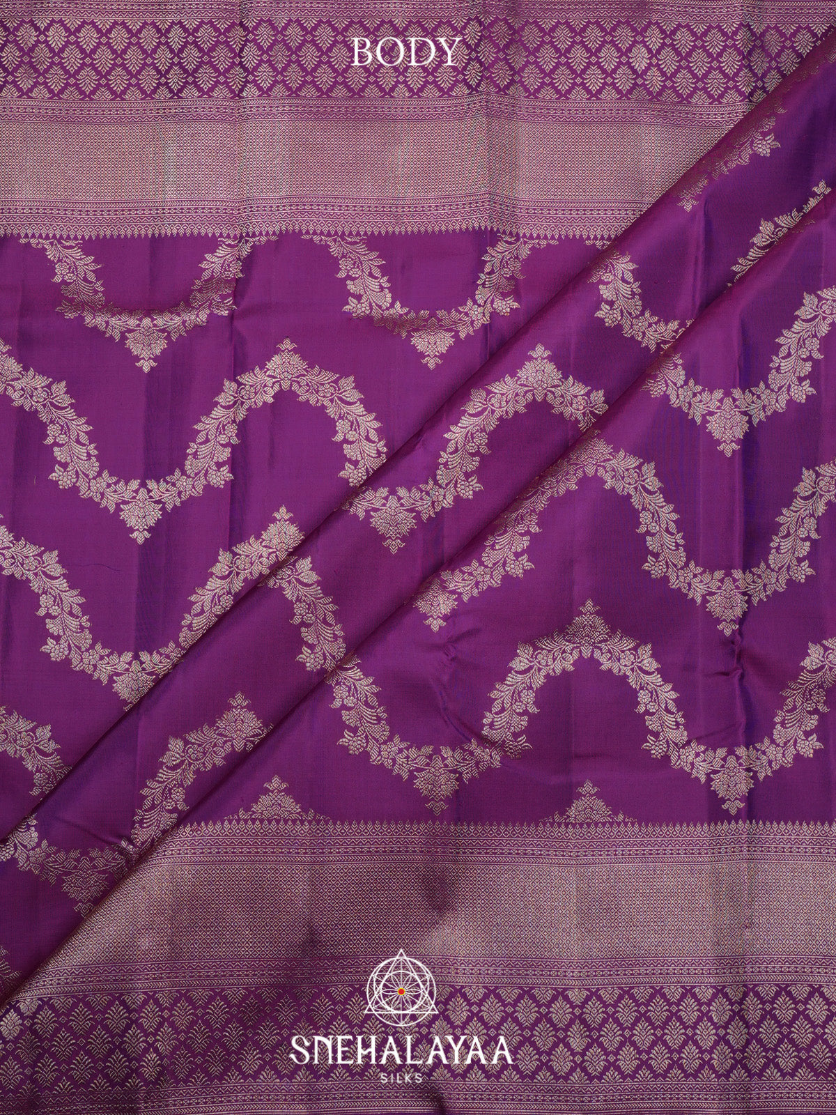 Meganta Purple Kanjivaram Silk Saree
