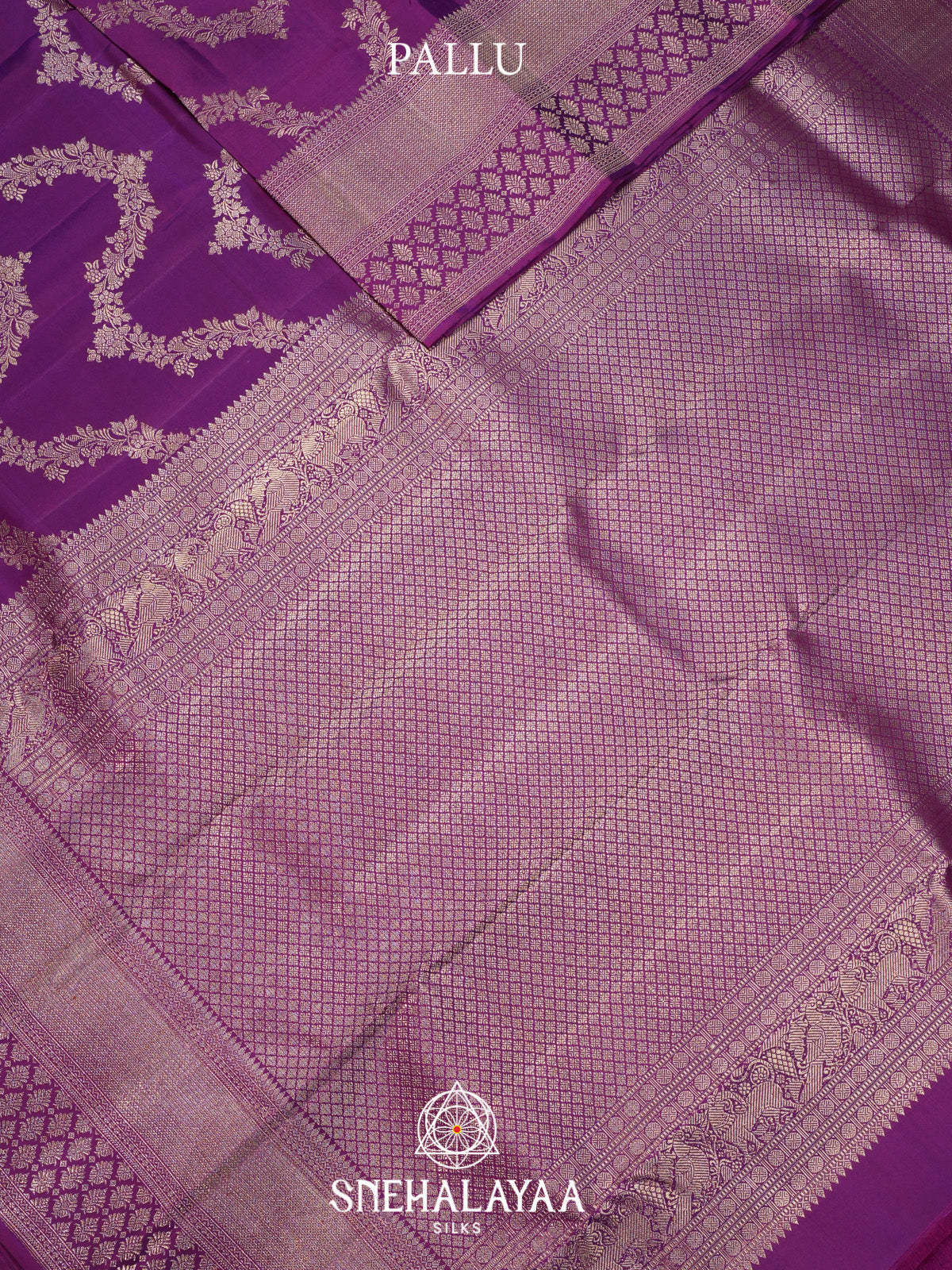 Meganta Purple Kanjivaram Silk Saree