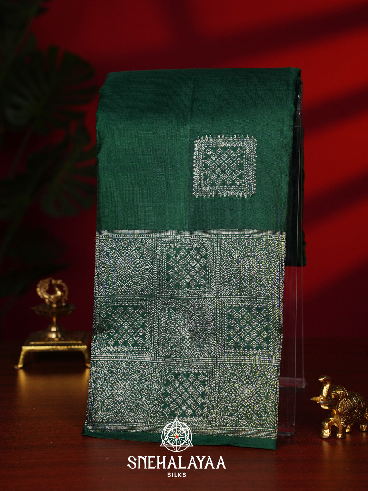 Forest Green Kanjivaram Silk Saree