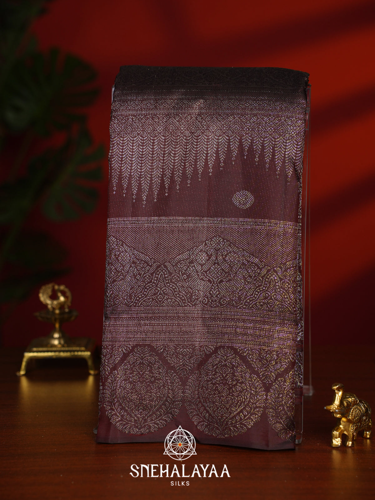 Coffee Brown Kanjivaram Silk Saree