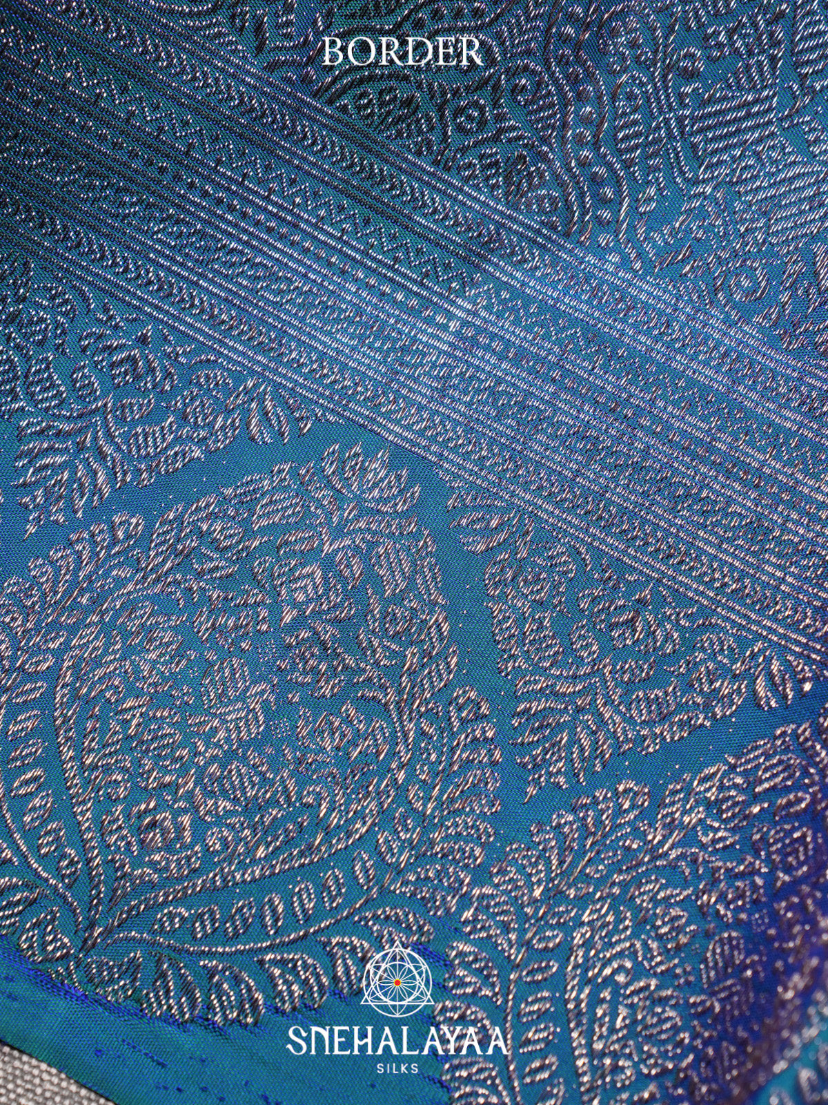 Peacock Blue Kanjivaram Silk Saree
