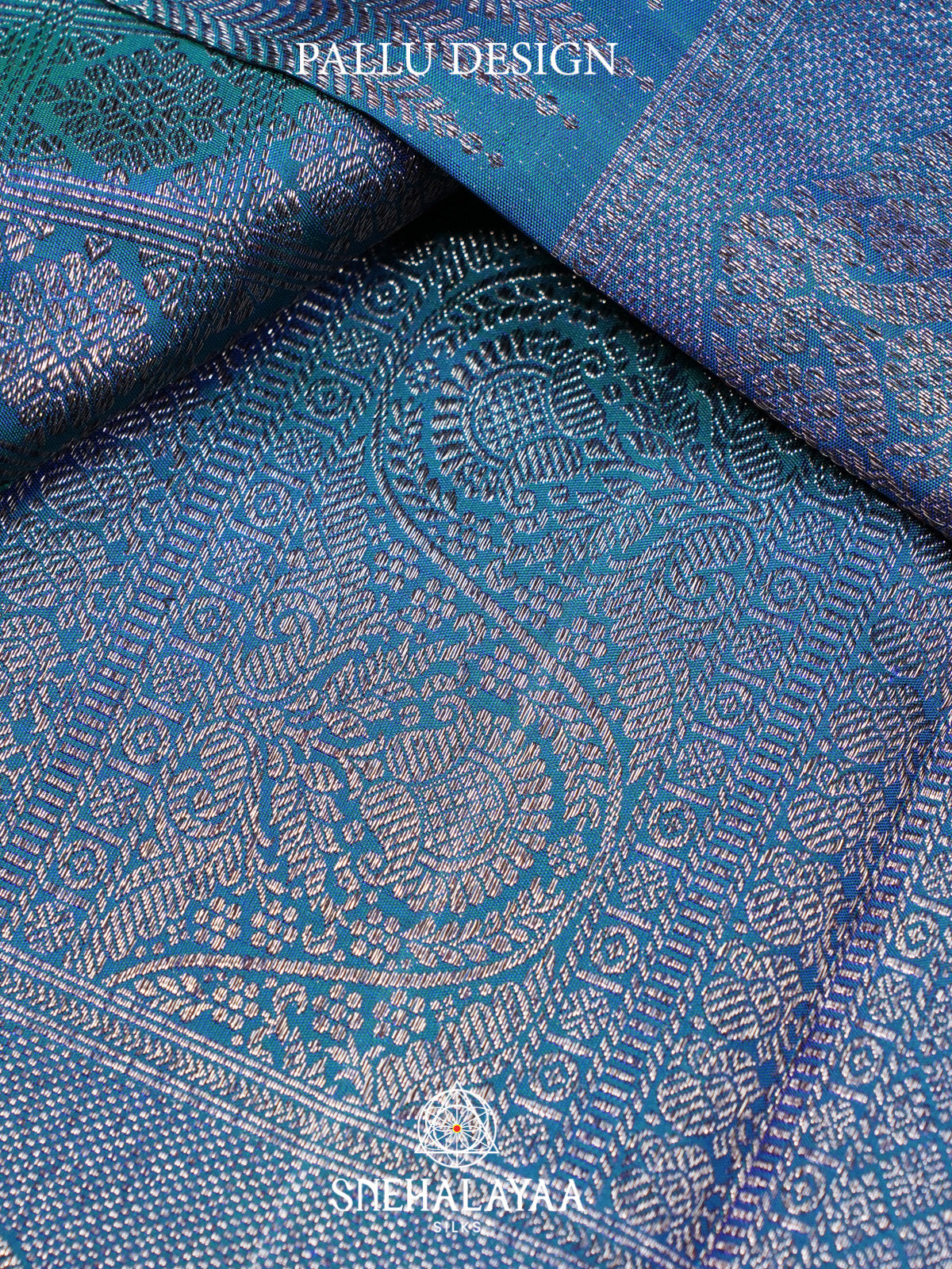Peacock Blue Kanjivaram Silk Saree