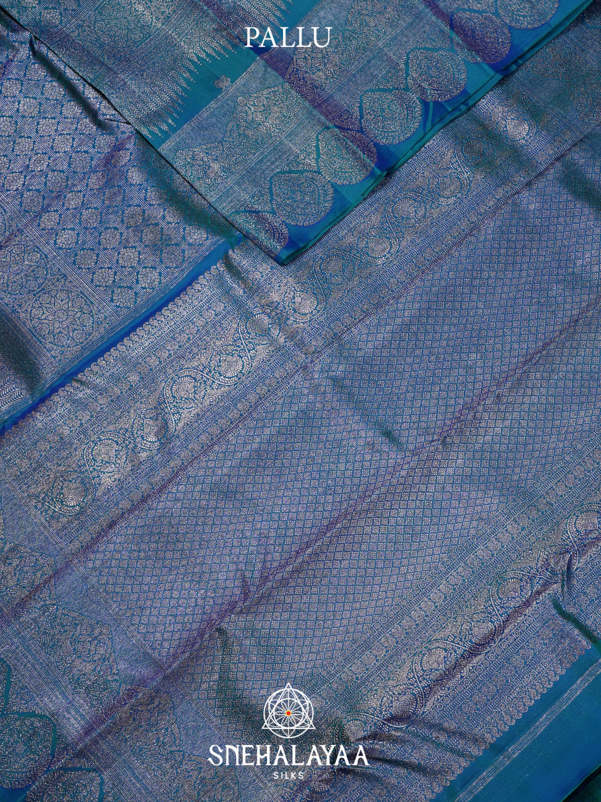 Peacock Blue Kanjivaram Silk Saree