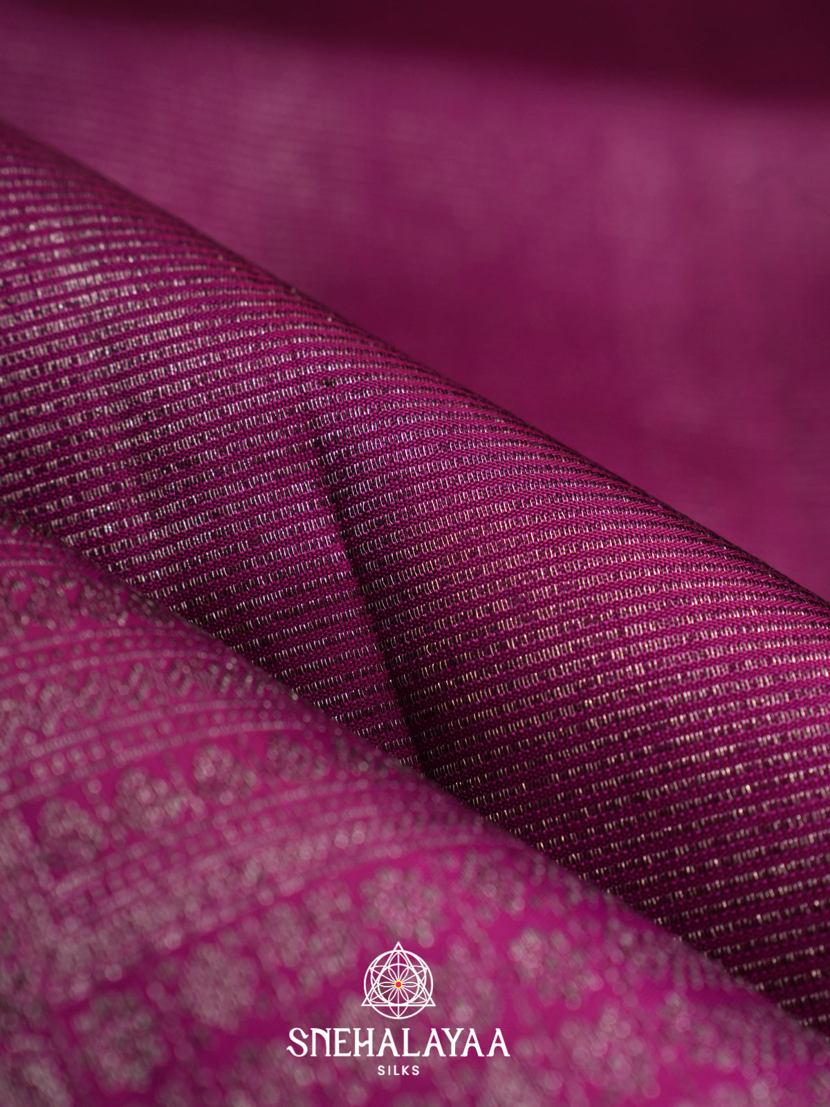Meganta Pink Kanjivaram Silk Saree