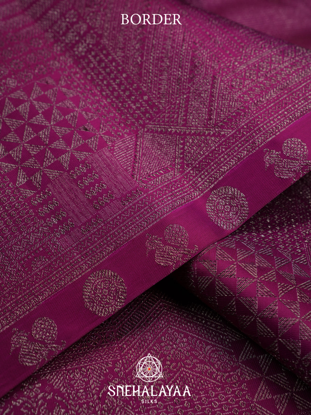Meganta Pink Kanjivaram Silk Saree