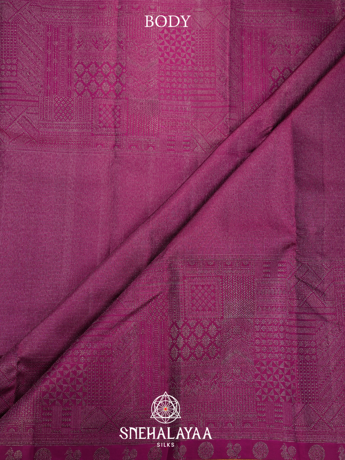 Meganta Pink Kanjivaram Silk Saree