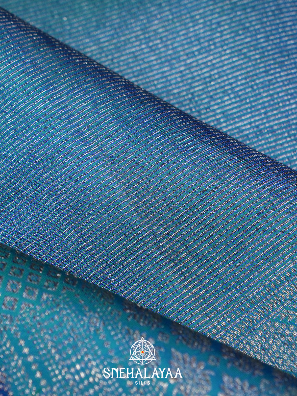 Peacock Blue Kanjivaram Silk Saree