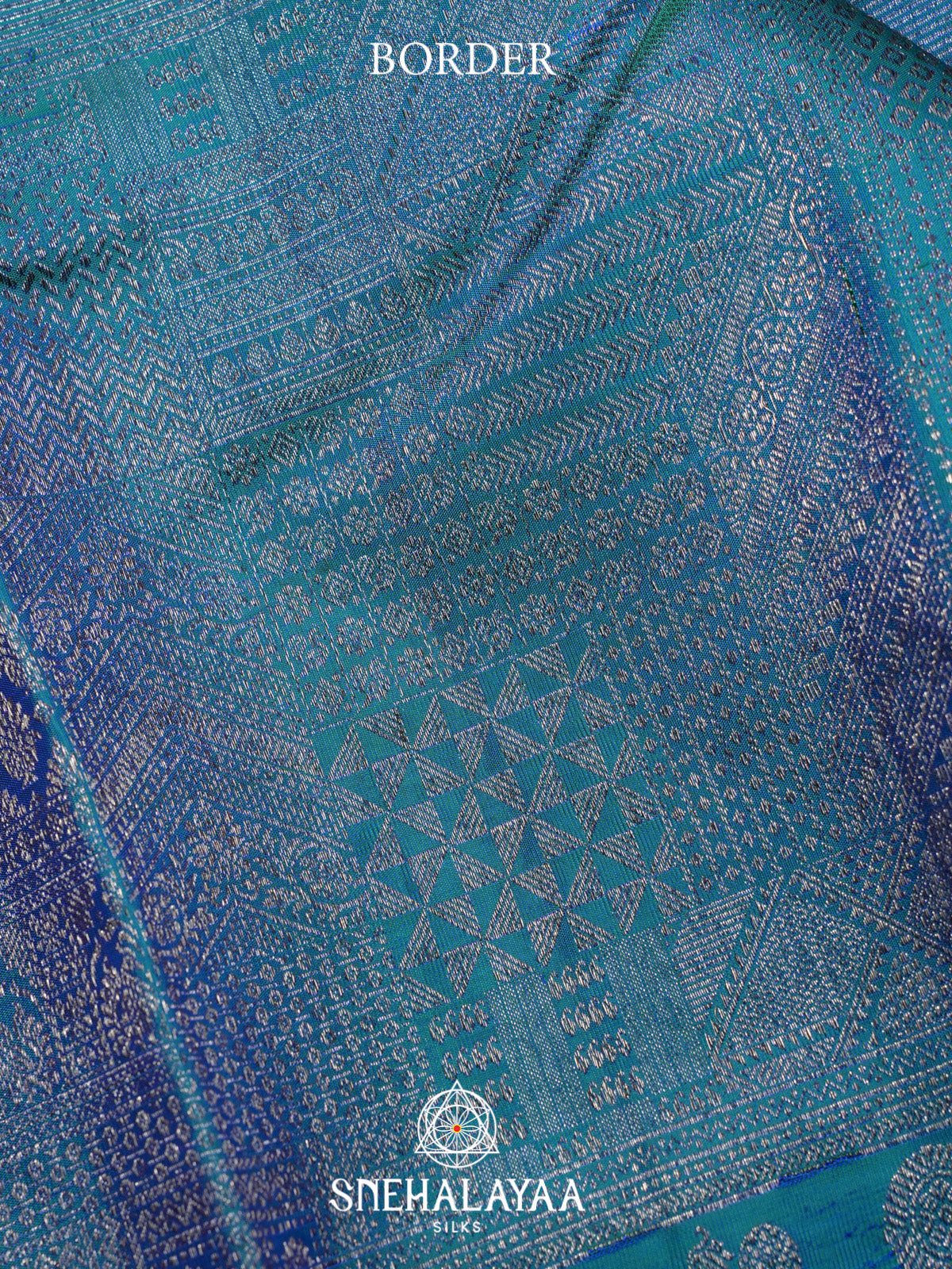 Peacock Blue Kanjivaram Silk Saree