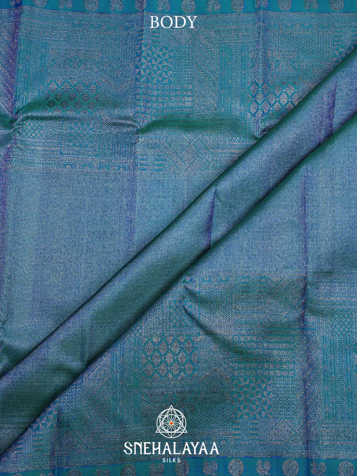 Peacock Blue Kanjivaram Silk Saree