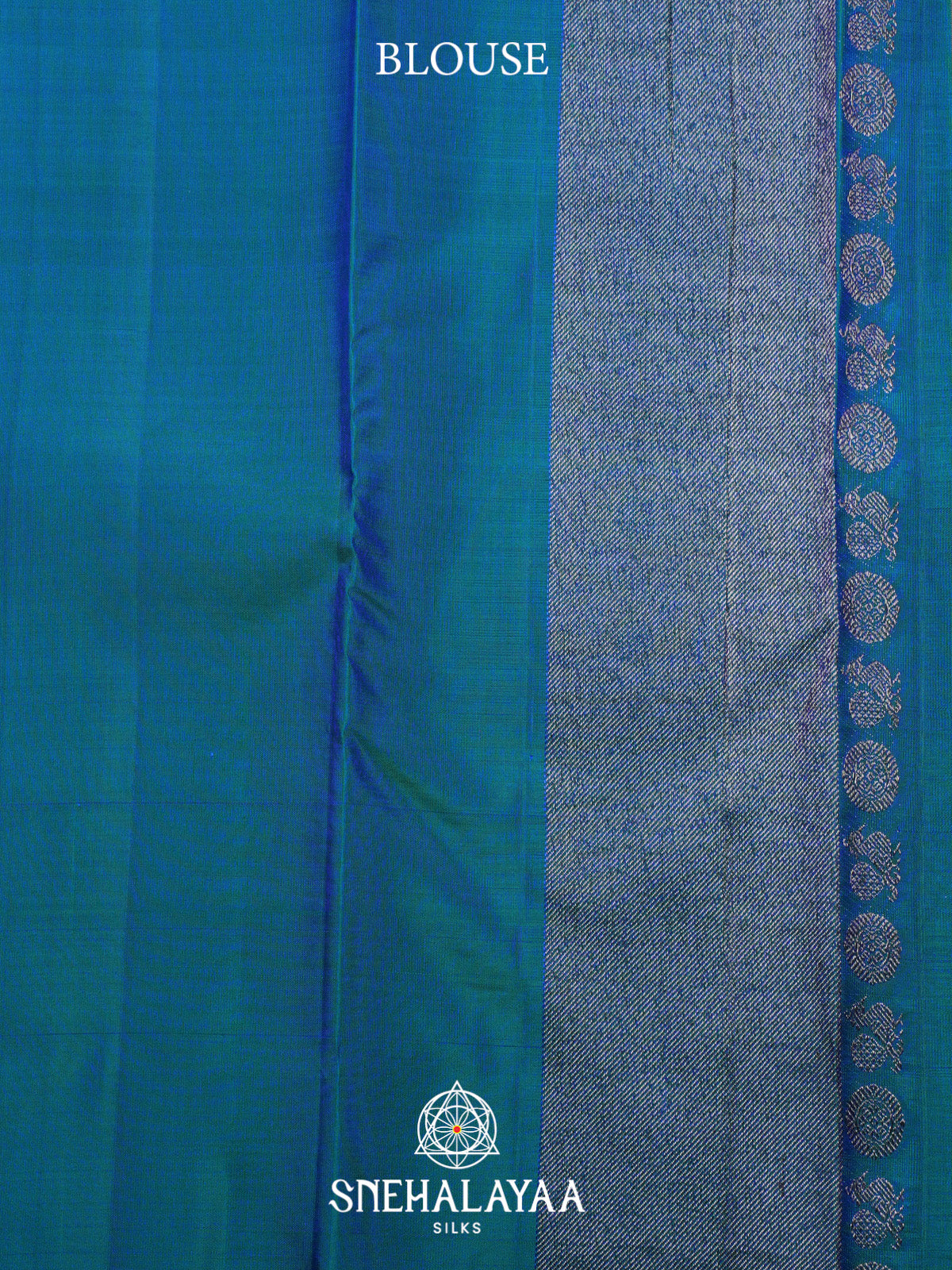 Peacock Blue Kanjivaram Silk Saree
