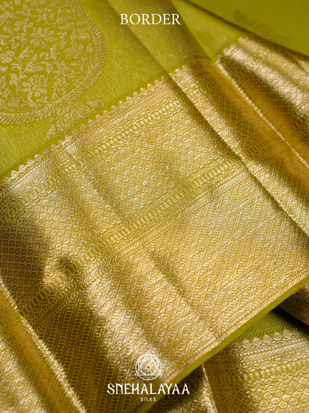 Lime Green Kanjivaram Silk Saree