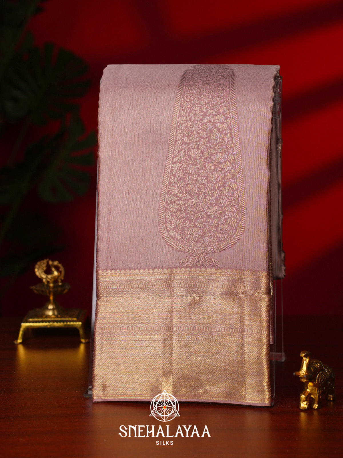 Mauve Pink Kanjivaram Silk Saree