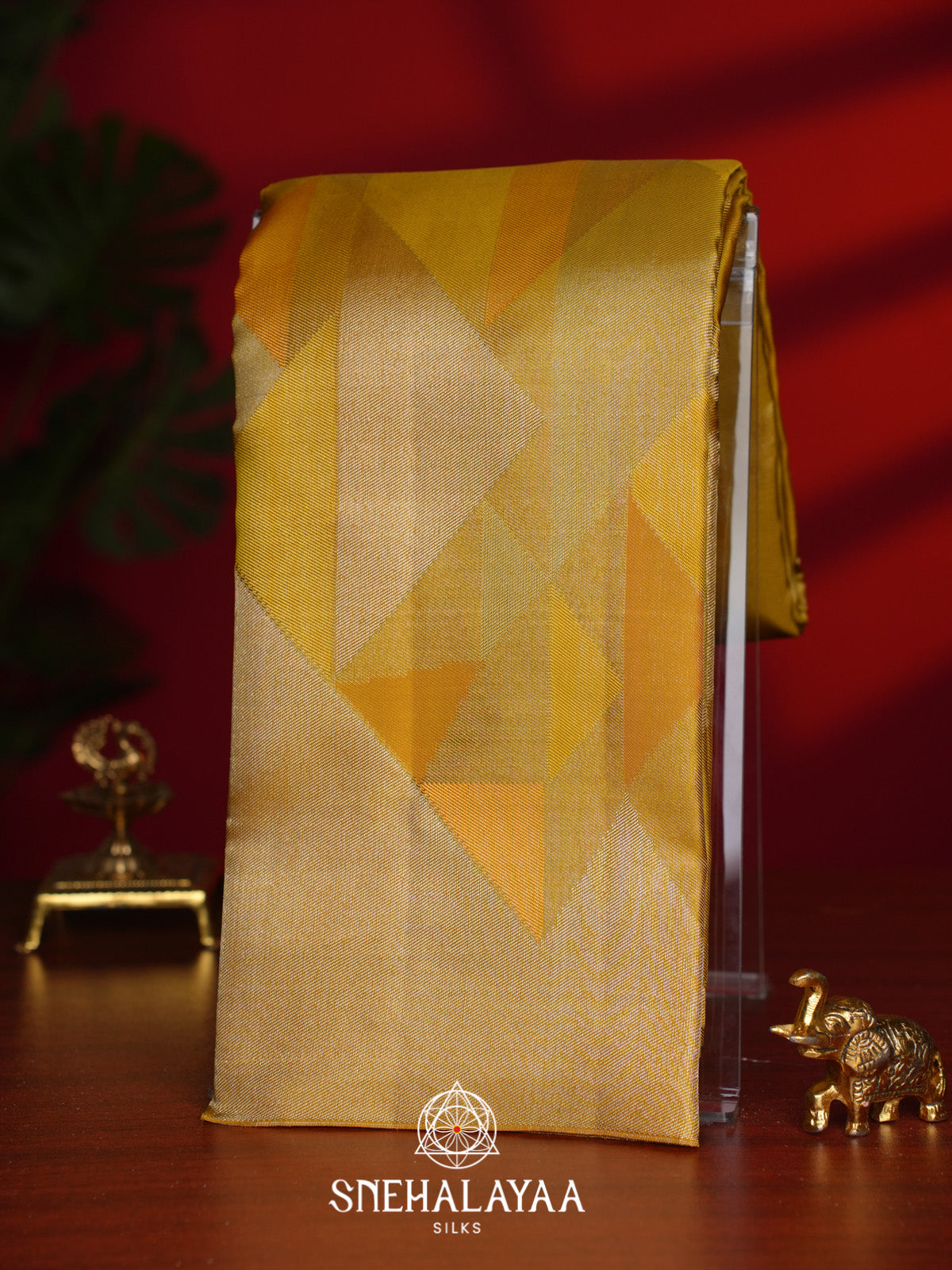 Golden Yellow Kanjivaram Silk Saree