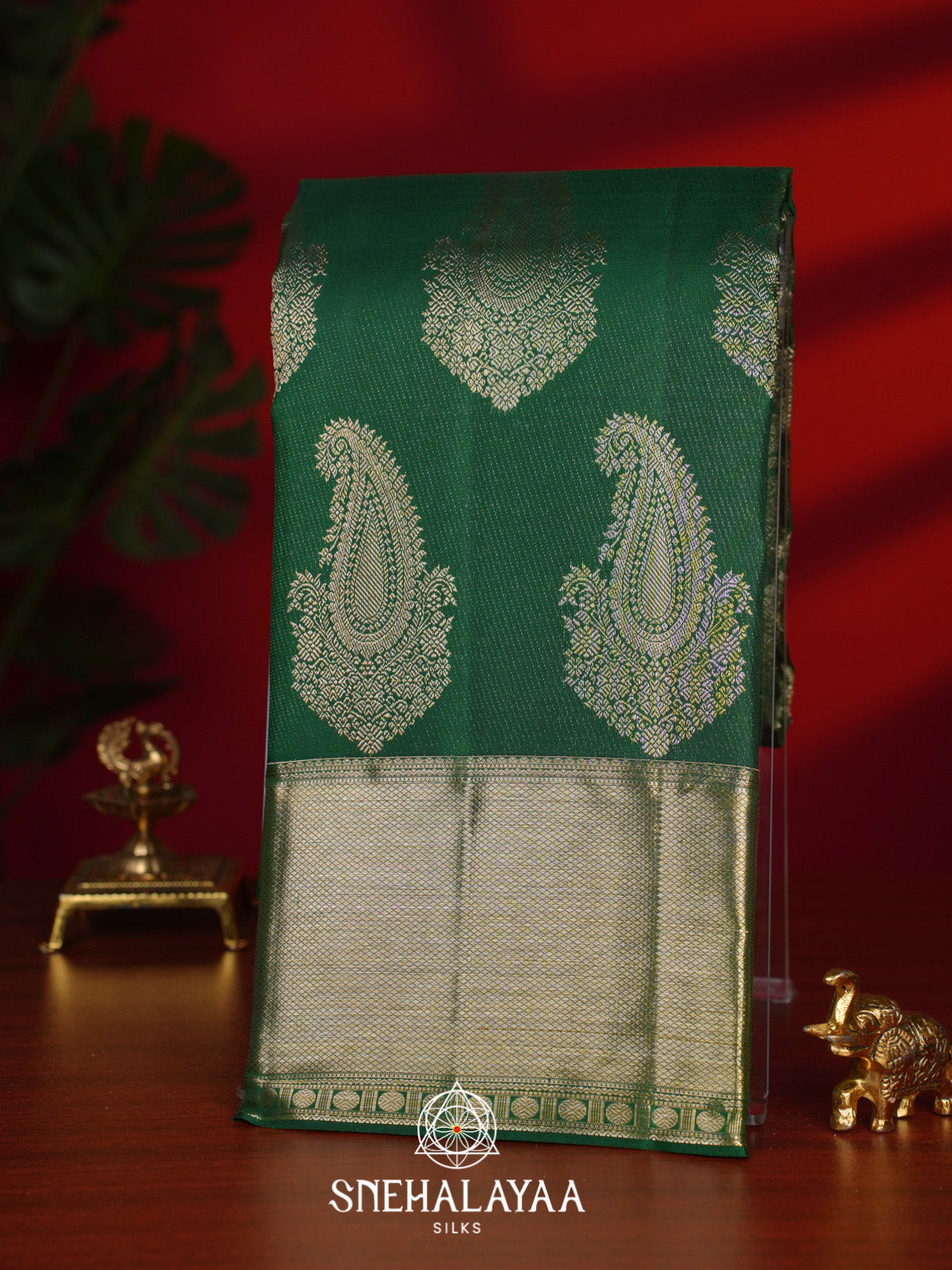 Emerald Green Kanjivaram Silk Saree