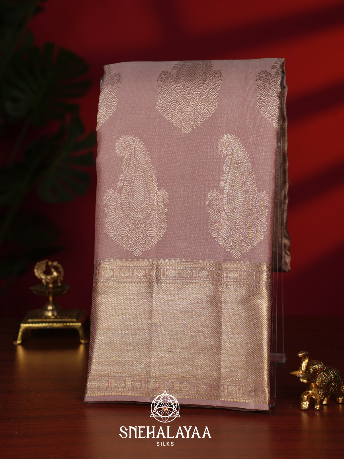 Mauve Pink Kanjivaram Silk Saree