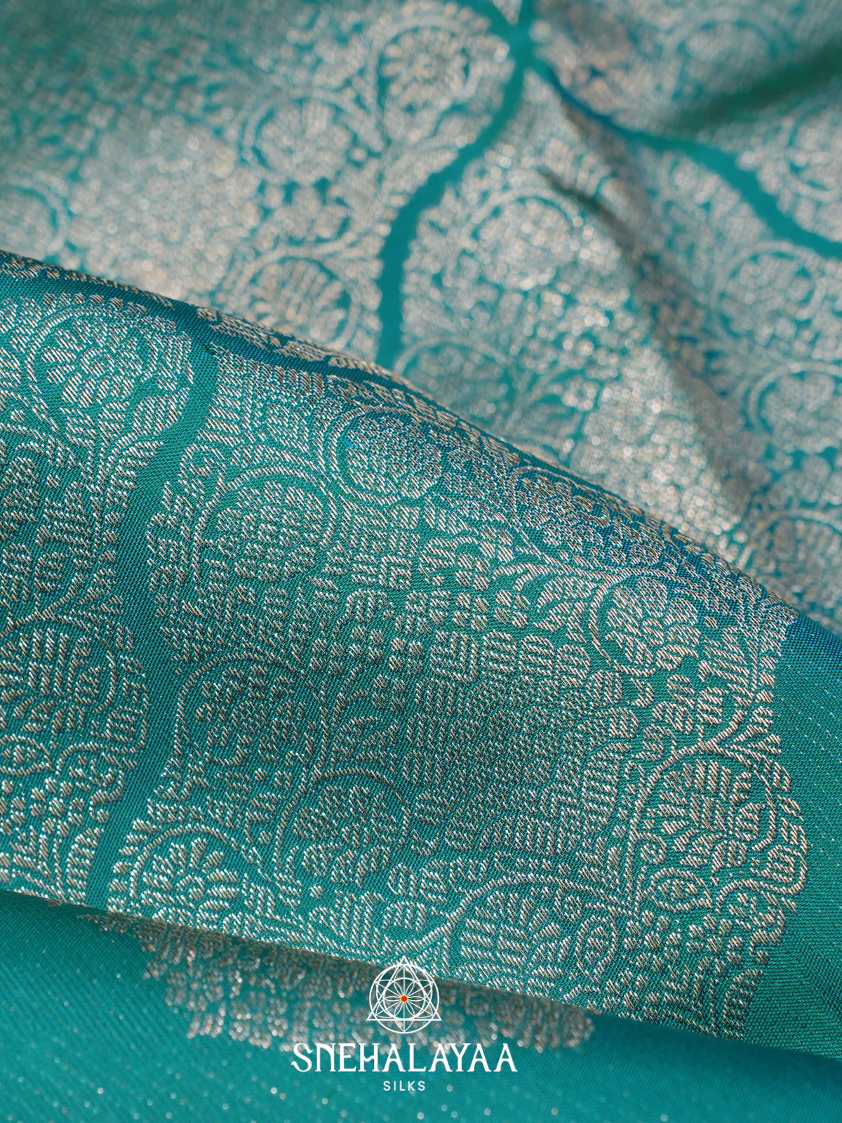 Teal Green Kanjivaram Silk Saree