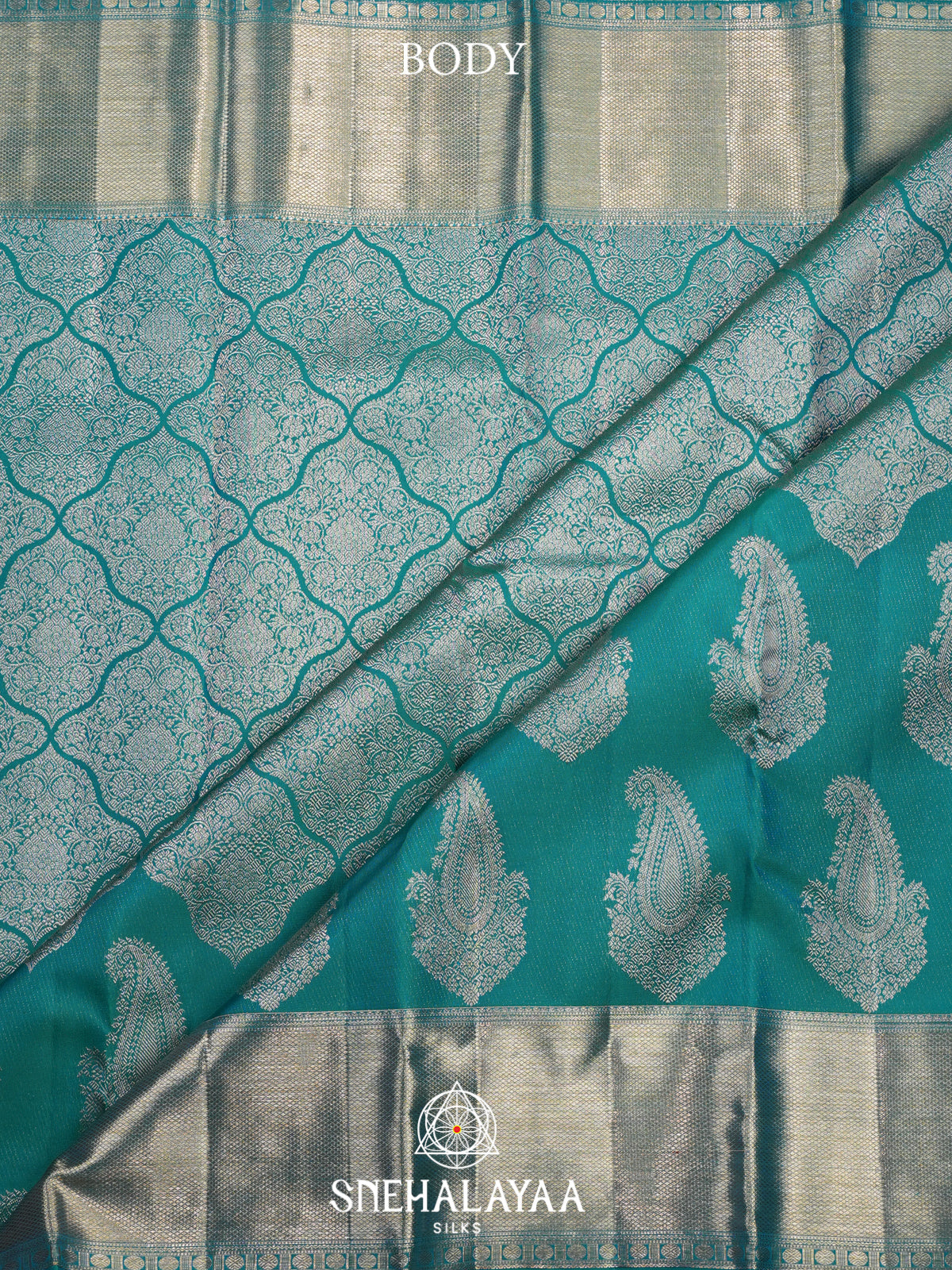 Teal Green Kanjivaram Silk Saree