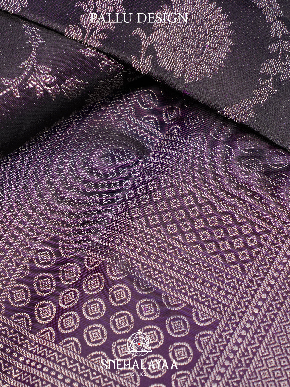 Aubergine Purple Kanjivaram Silk Saree