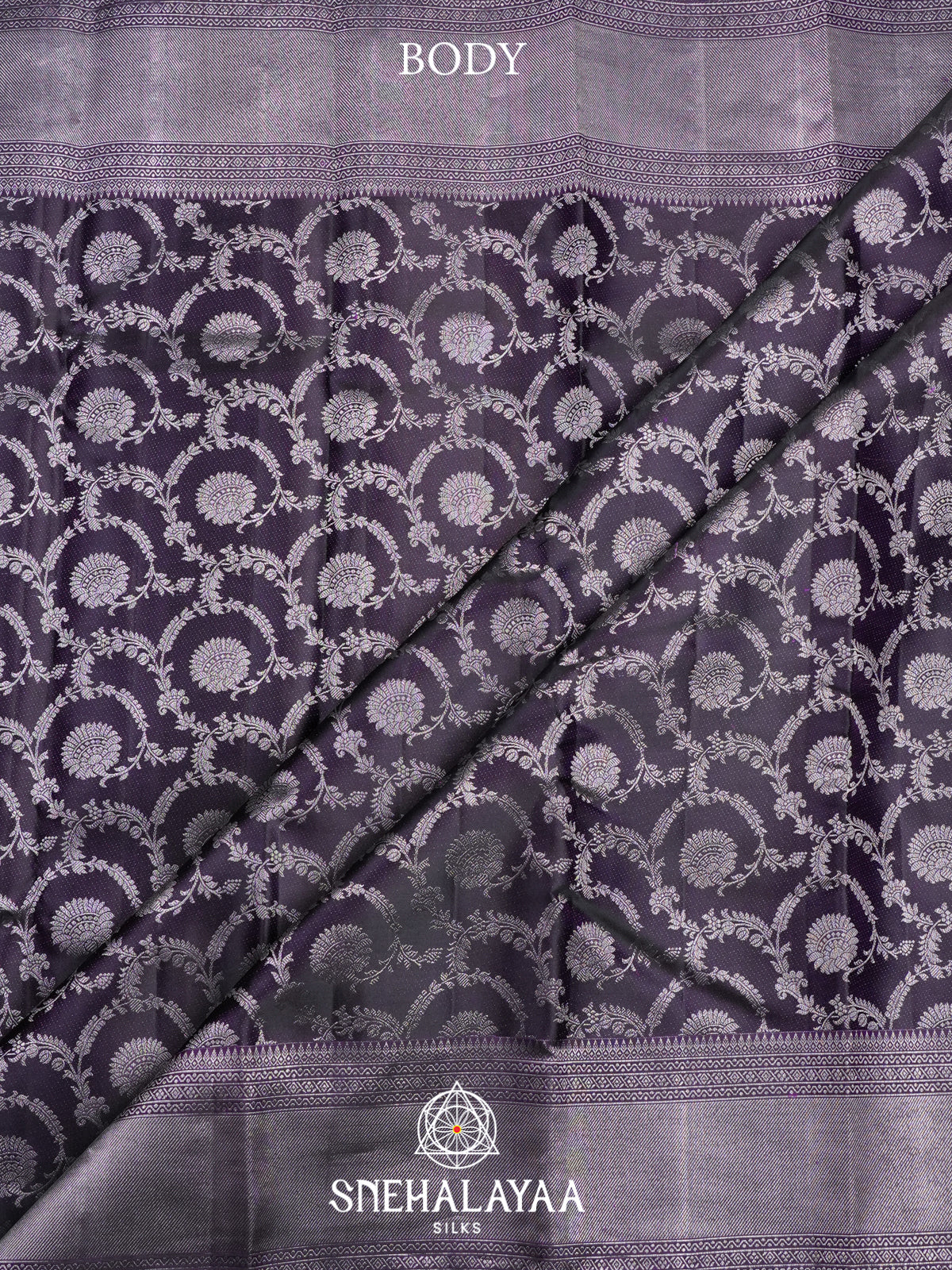 Aubergine Purple Kanjivaram Silk Saree