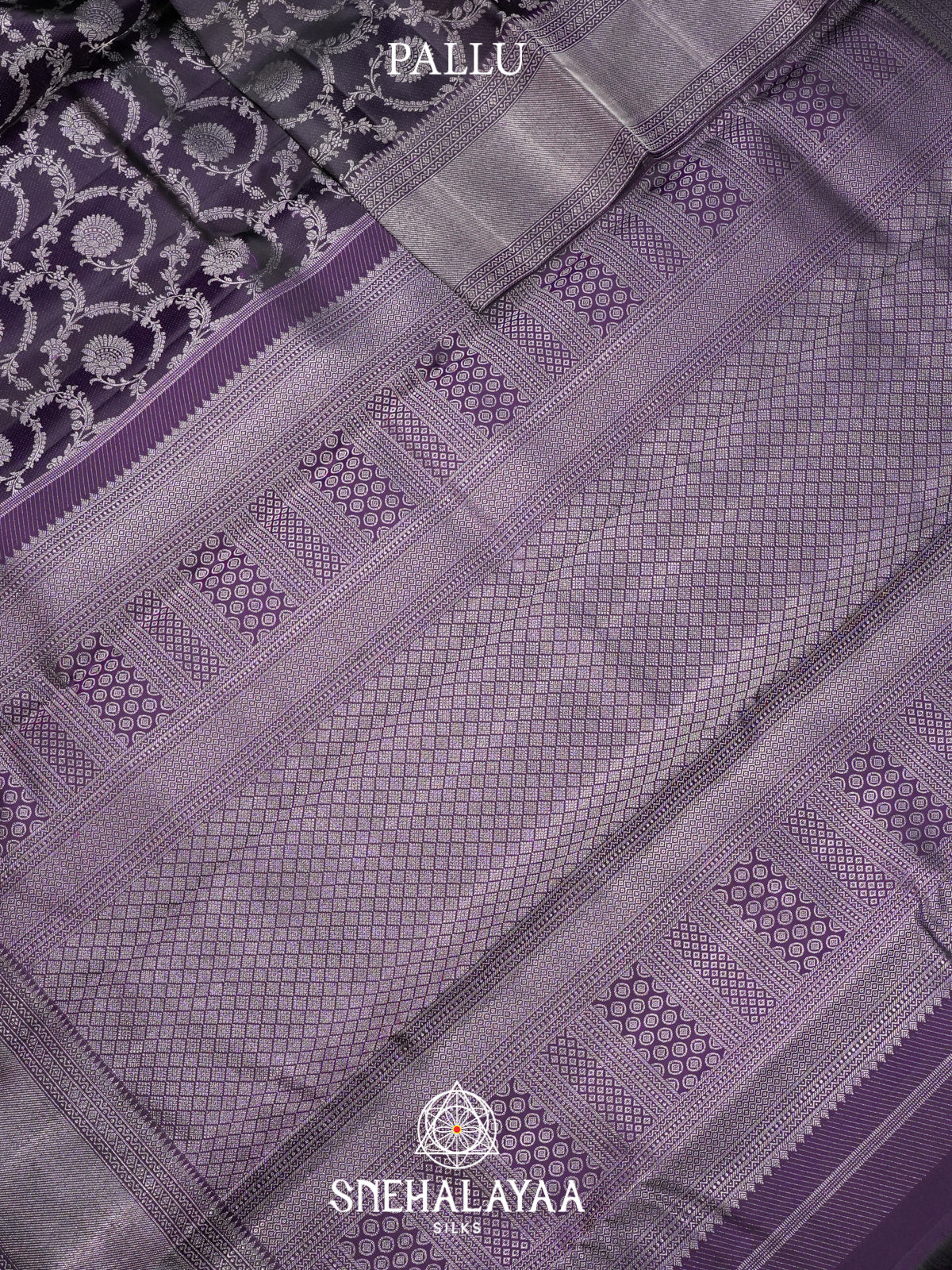 Aubergine Purple Kanjivaram Silk Saree
