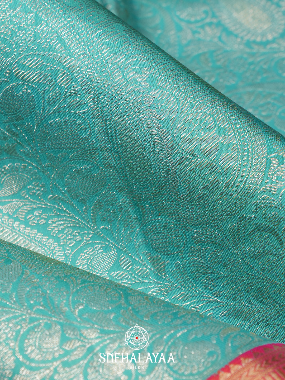 Turquoise Blue Kanjivaram Silk Saree