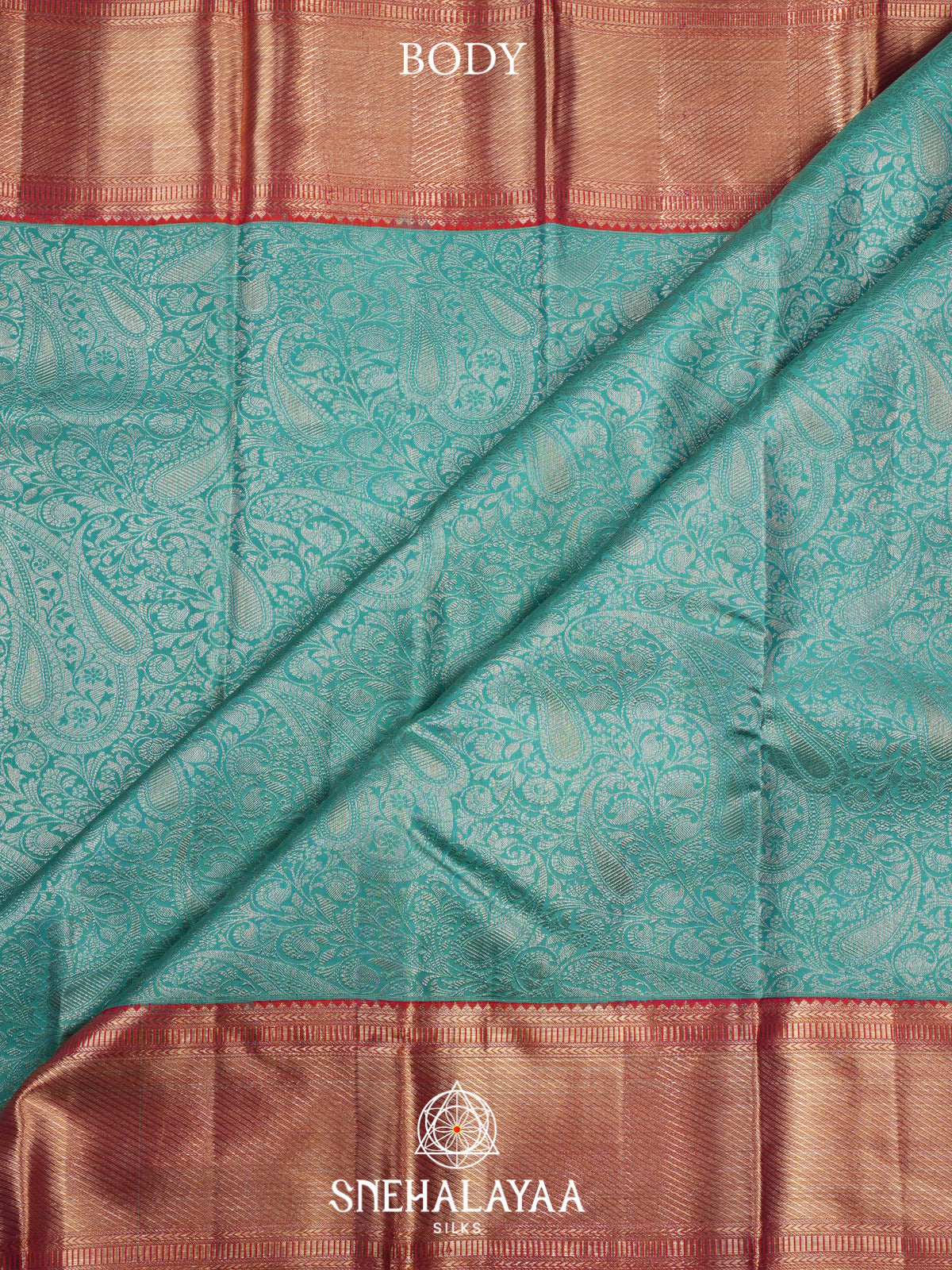 Turquoise Blue Kanjivaram Silk Saree