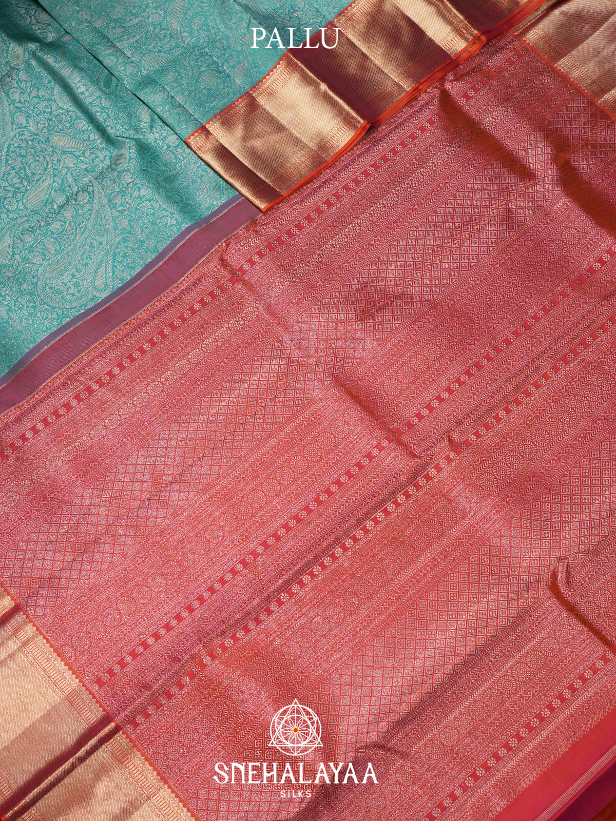 Turquoise Blue Kanjivaram Silk Saree