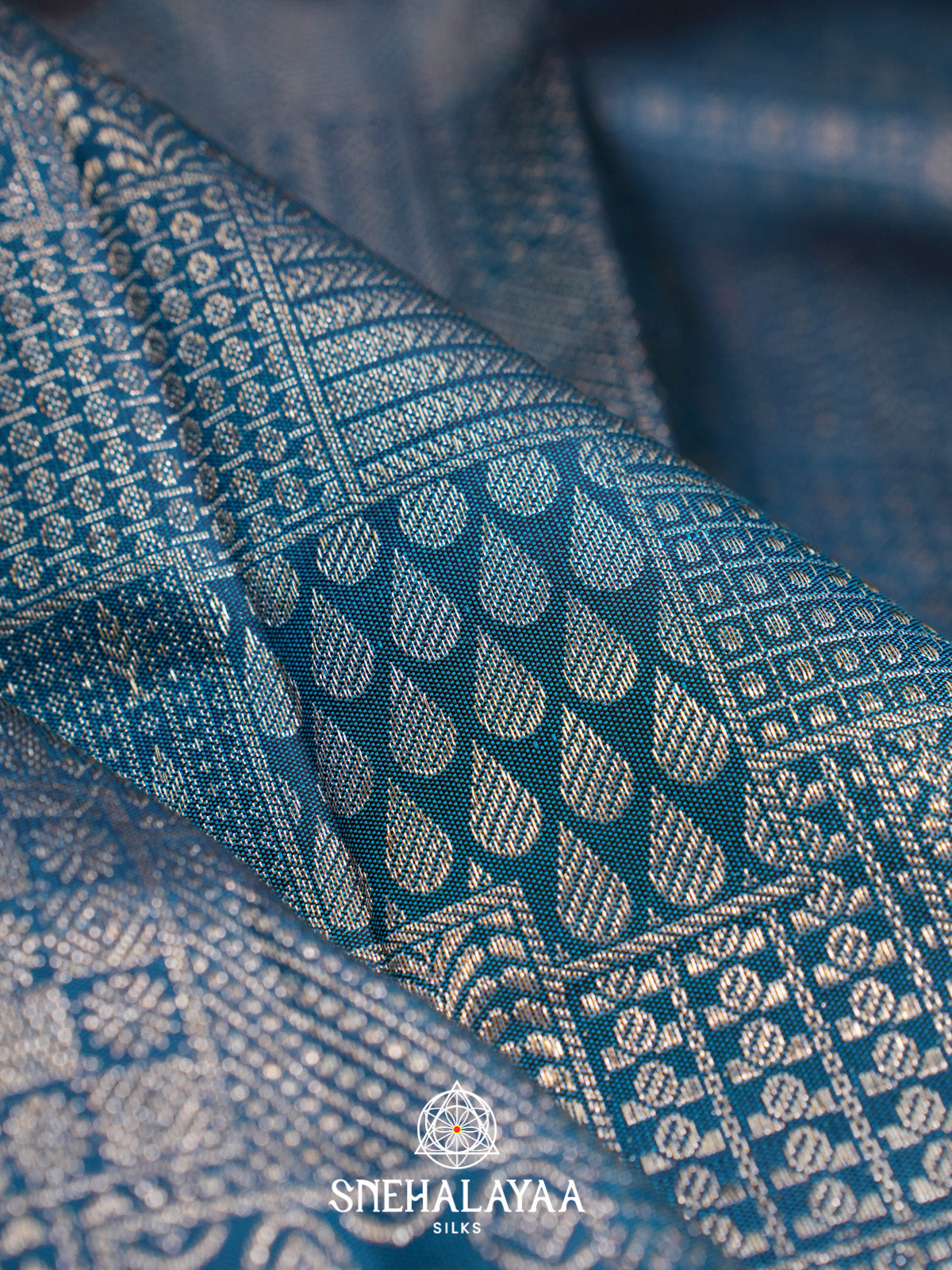Peacock Blue Kanjivaram Silk Saree