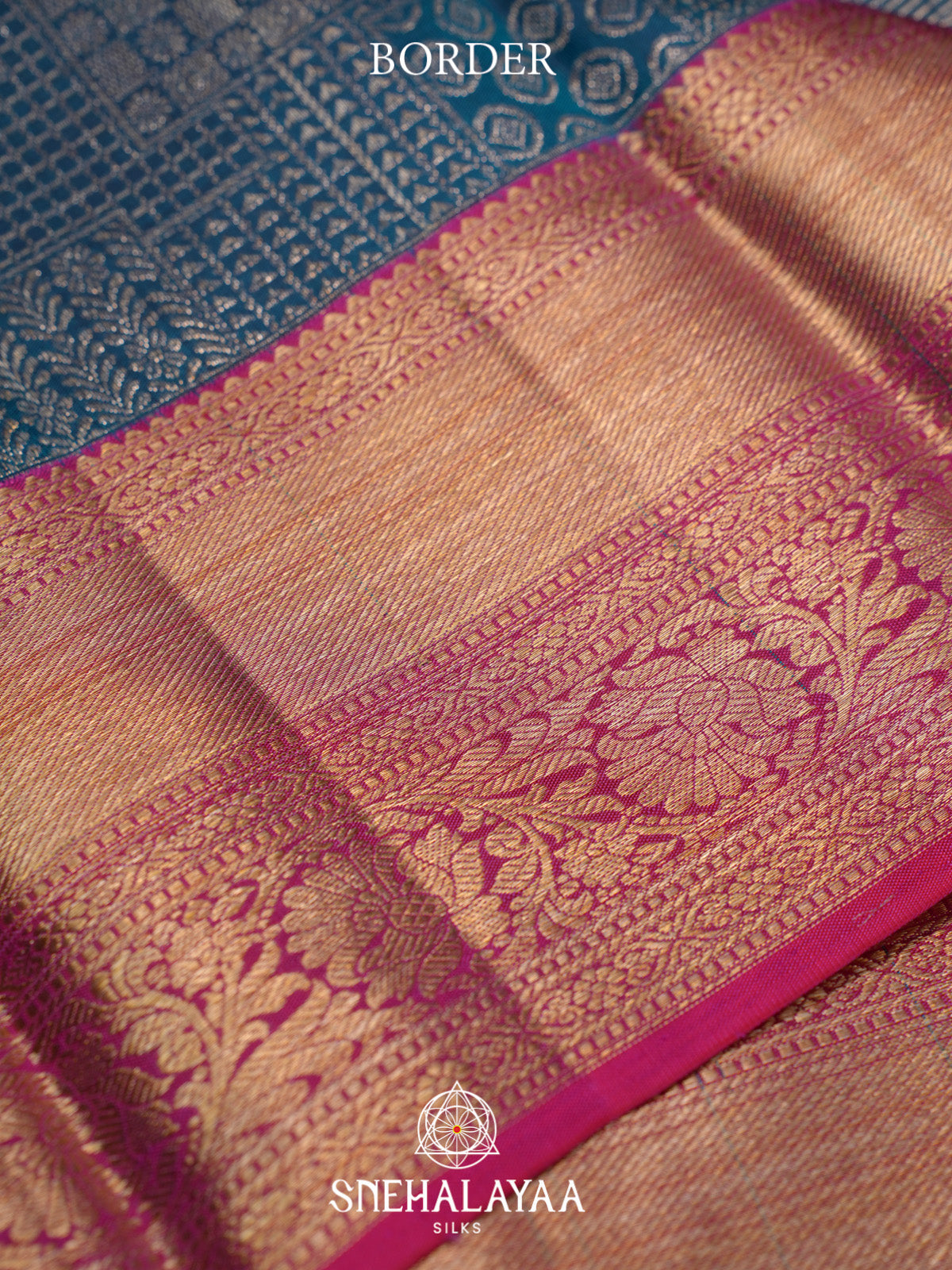 Peacock Blue Kanjivaram Silk Saree