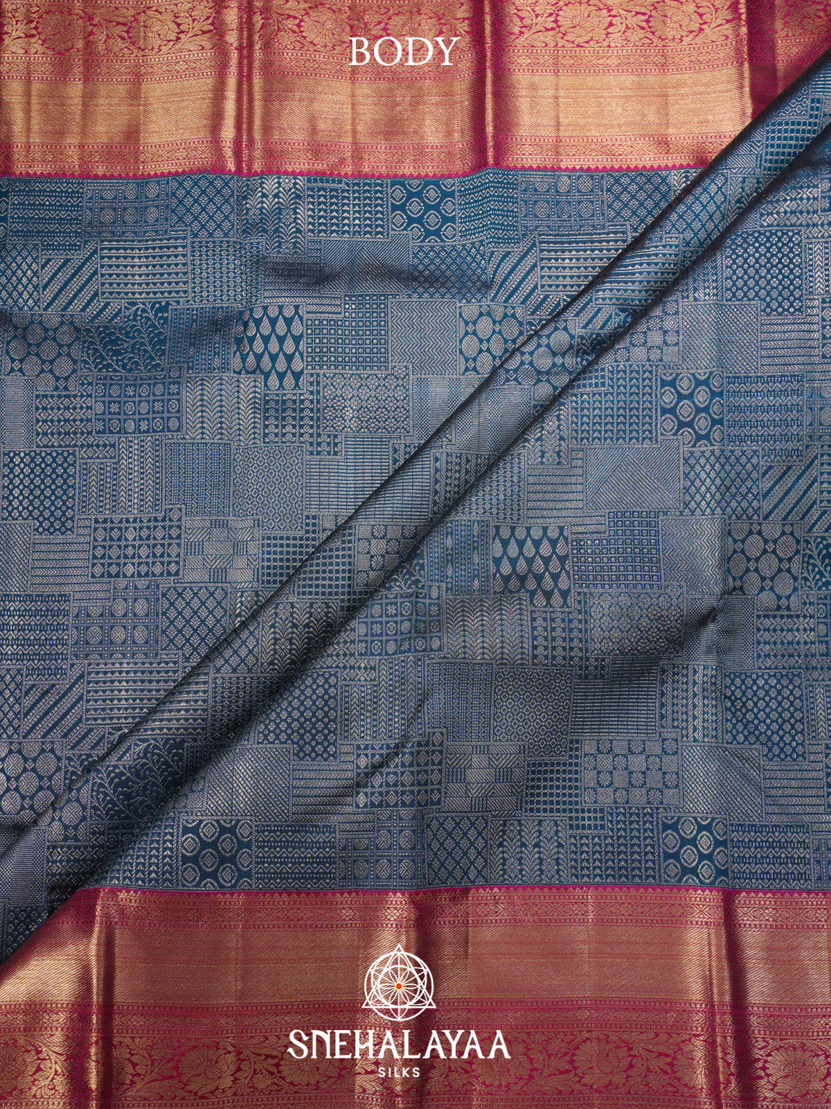 Peacock Blue Kanjivaram Silk Saree