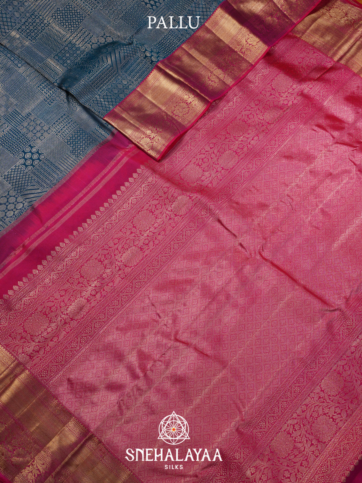 Peacock Blue Kanjivaram Silk Saree