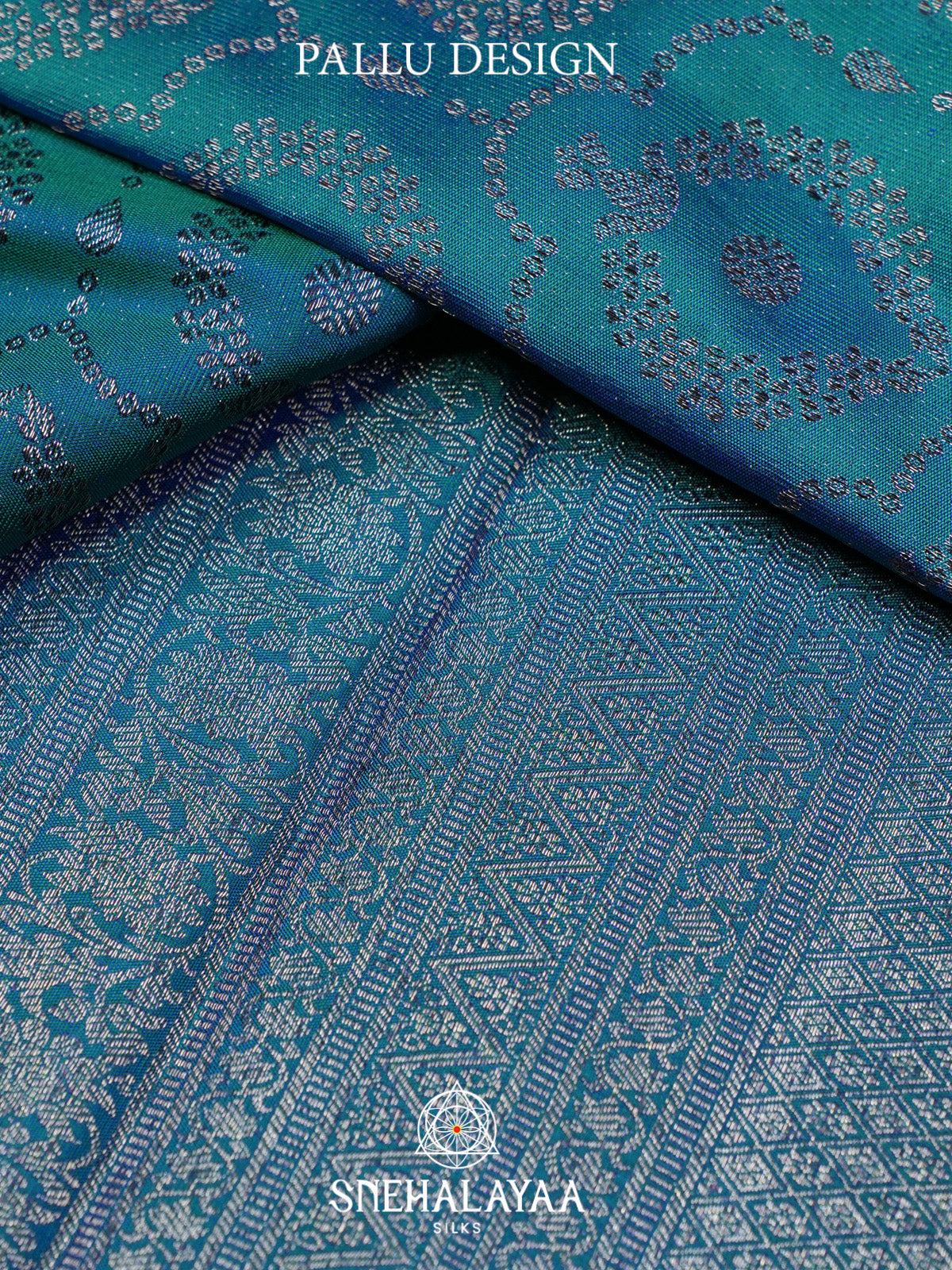Peacock Blue Kanjivaram Silk Saree