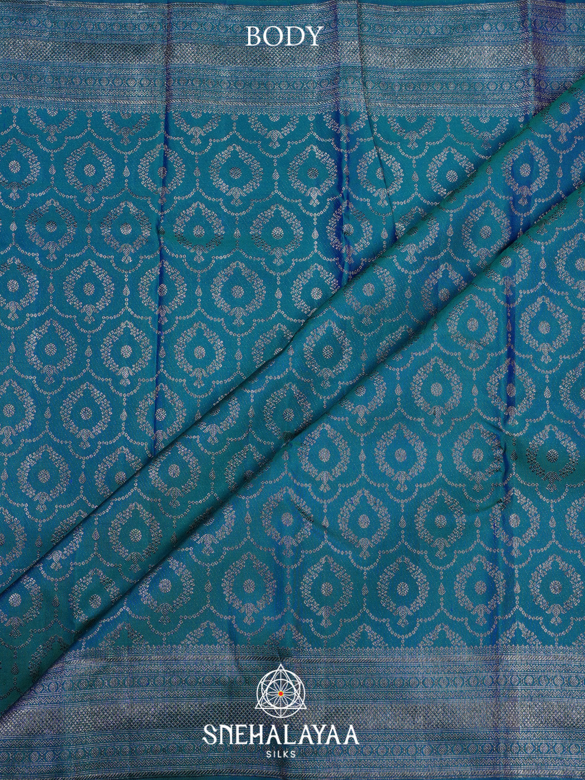 Peacock Blue Kanjivaram Silk Saree