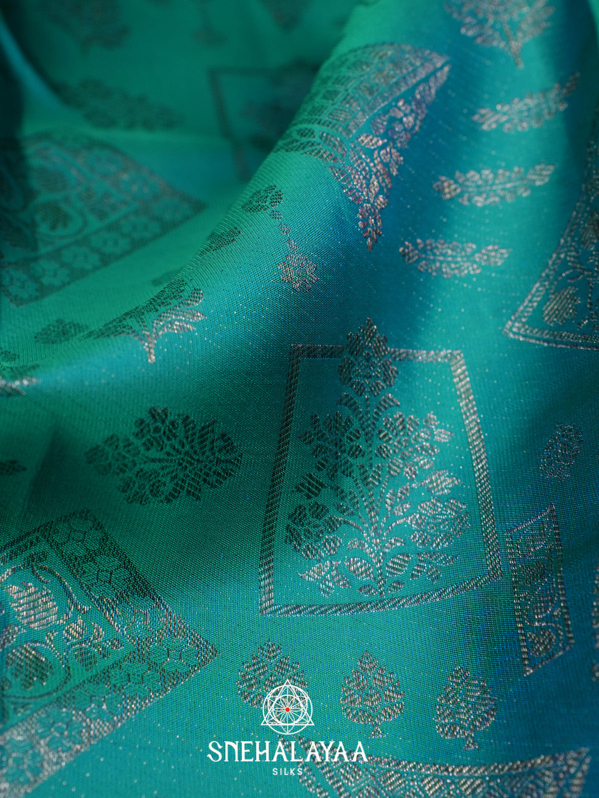 Teal Green Kanjivaram Silk Saree