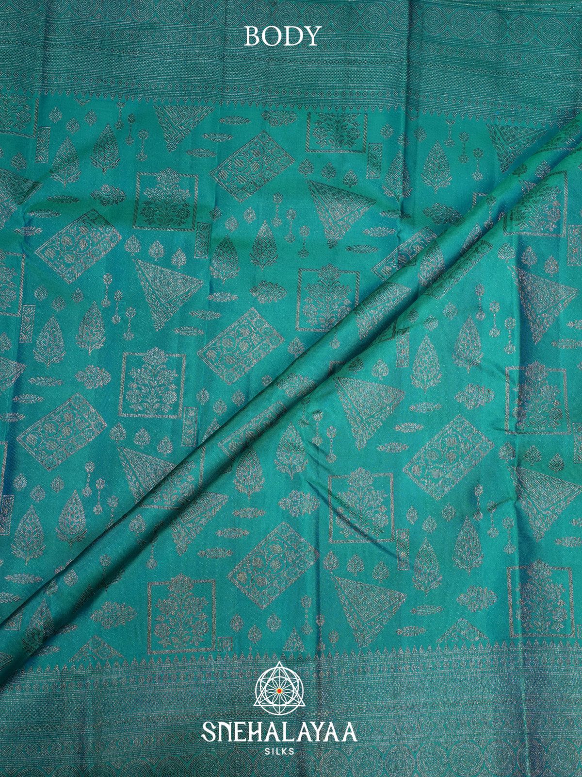 Teal Green Kanjivaram Silk Saree