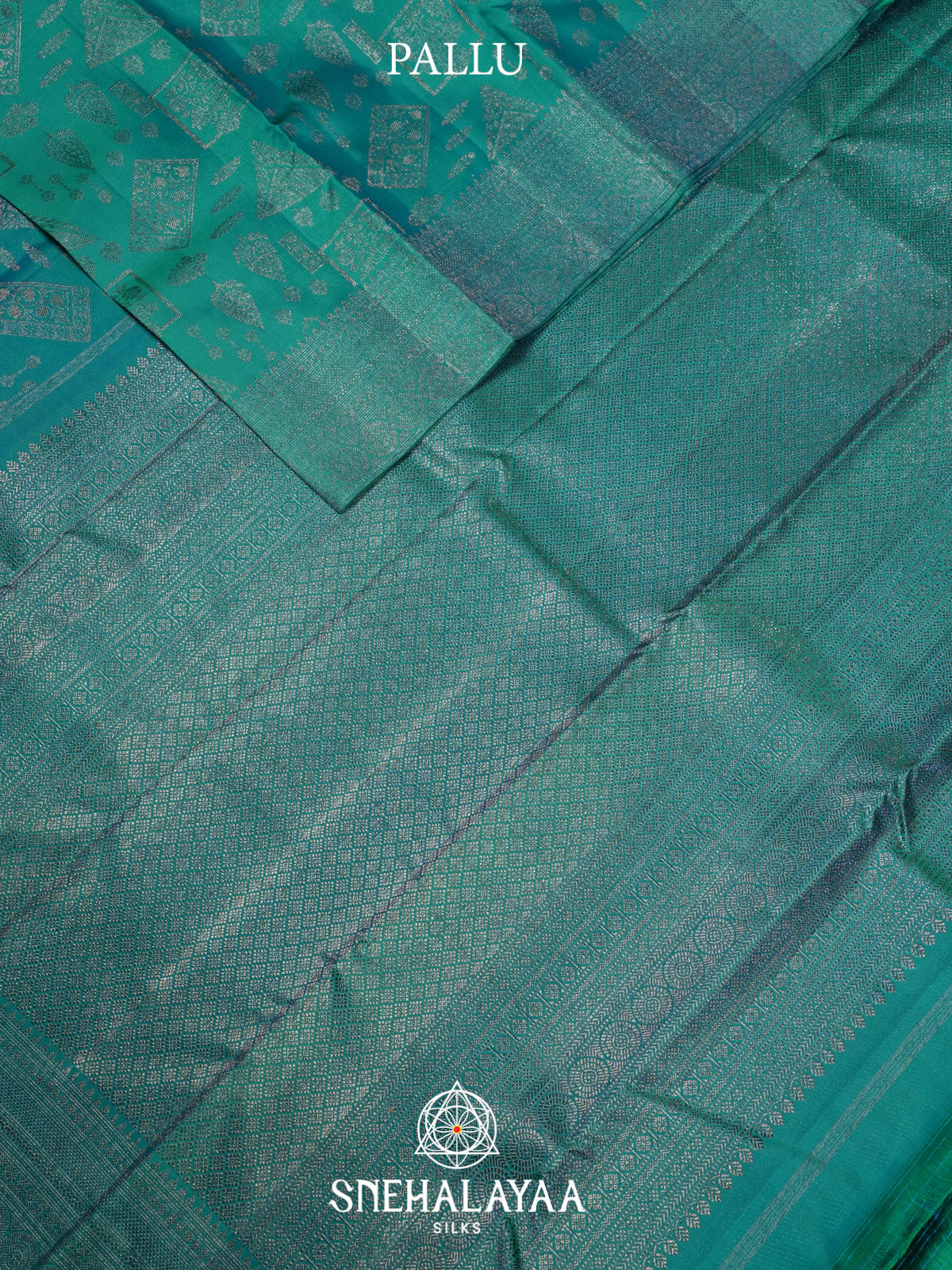 Teal Green Kanjivaram Silk Saree
