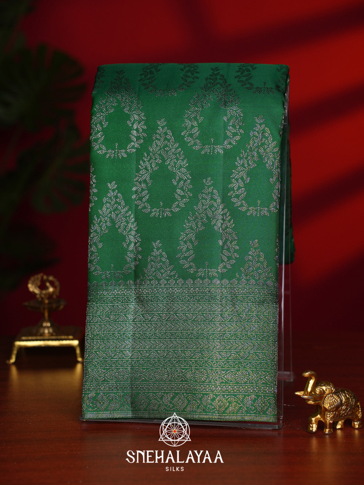 Emerald Green Kanjivaram Silk Saree