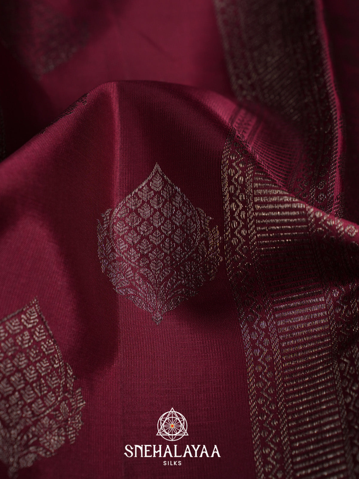 Wine Red Kanjivaram Silk Saree